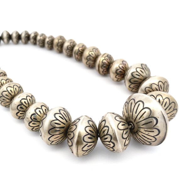 Vintage Silver Flower Stamped 