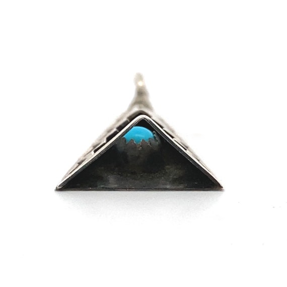 Vintage Sterling Silver Turquoise Cut-Out Shadowb… - image 5