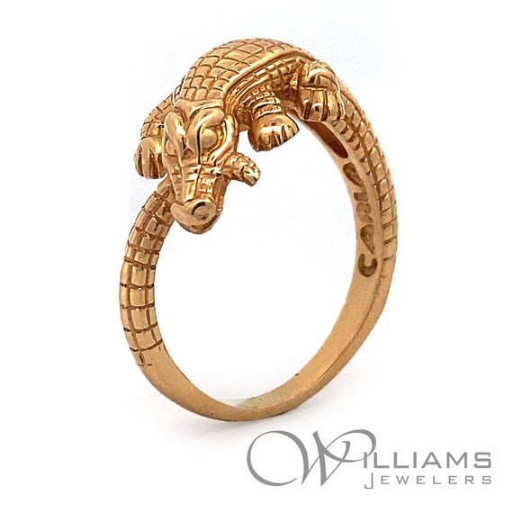 14ky Gold Alligator Ring - image 7