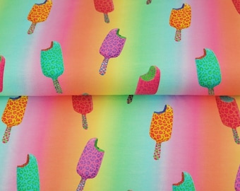 Katoenen jersey "Leo Ice" veelkleurig / regenboog van Stenzo