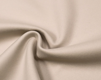 Effen beige wollen stof voor jassen/mantels, 100% wol