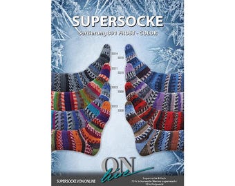 8-ply sock yarn FROST-COLOR | Merino knitting yarn with color gradient | Warm winter sock yarn | Knitting wool for socks, hats & scarves