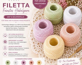 Filetta crochet yarn from ONline Garne – 100% cotton, fine & mercerized, 560 m