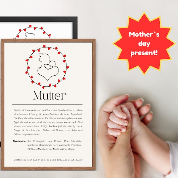 Mother's Day Gift Grandma Gift Personalized Gift Mother's Day Minimalist Poster Personalized Poster