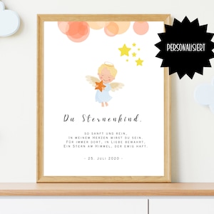 Sternenkind Memory Poster Personalized  Keepsake Miscarriage  Loss of Baby Memory  Stillbirth Personalized Printable PDF