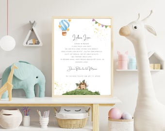 Godparent letter baptism - gift baptism - godchild personalized - godparent certificate - baptism gift boy- baptism letter - Lion Theme  PDF