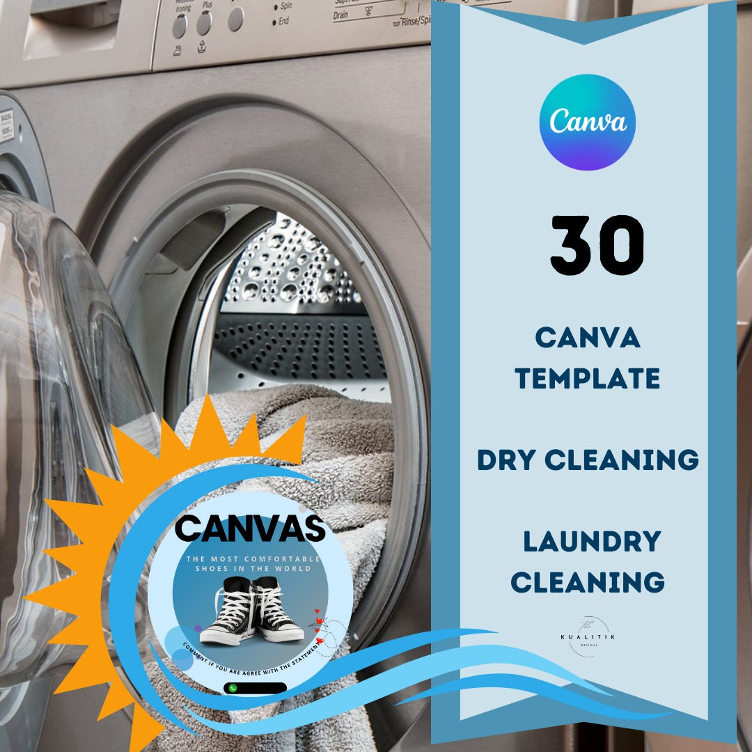 Canva Laundry Template Dry Cleaning Branding Toolkit Social Media ...