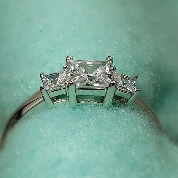 2ct Princess Cut CZ Ring 14k White gold Finish