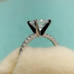 2ct Princess Cut CZ Ring 14k White gold Finish
