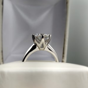 3ct Round Cut Moissanite Ring 14k White gold Finish GRA Certificate
