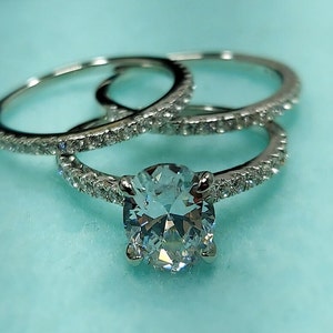 2ct Oval Cut CZ Ring 14k White gold Finish