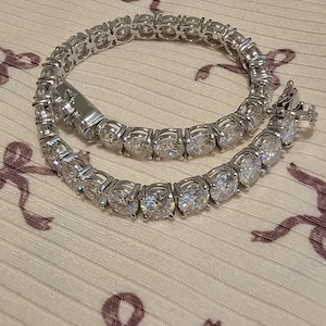 Tennis Bracelet 5mm 20.5 TCW Round Cut Moissanite 925 Sterling Silver