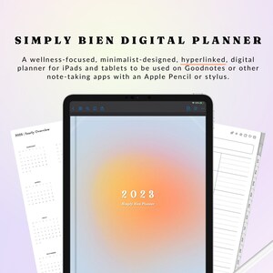 2023 Digital Planner | Simply Bien Digital Planner | Weekly Planner | Hyperlinked Wellness-Focused Minimalist-Designed Digital Planner | PDF