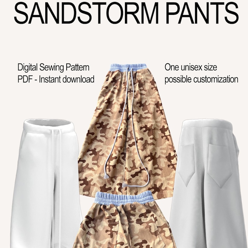 Baggy Pants Pattern Etsy