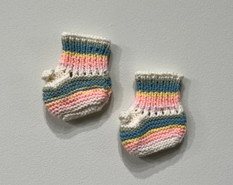 Rainbow Baby Booties, Crochet Baby Booties, Baby Shower Gift, Rainbow Baby Gift