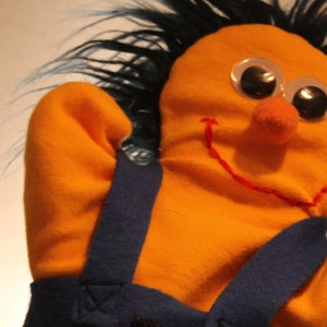Yellow Guy hand puppet - DHMIS - Plush Fleece and Fun Fur.