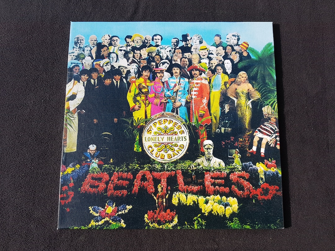 The Beatles Sgt. Peppers Album Cover on Canvas, Mounted 12" Etsy