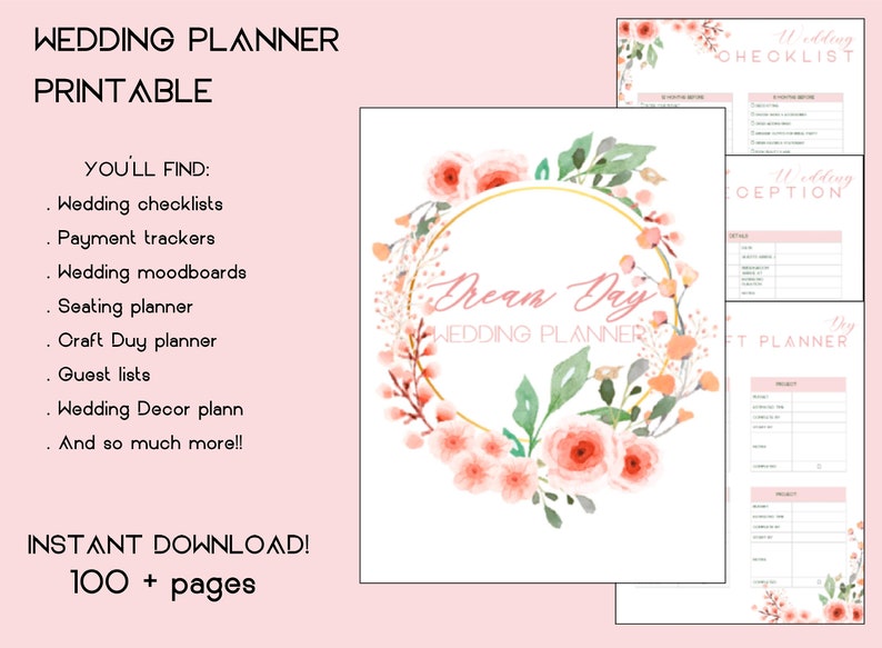 JUNART Wedding Planner For Bride-11"×9" Hardcover Wedding Planning Book And Organizer, Engagement Gift For Future Couples/Newlyweds, Covers All
