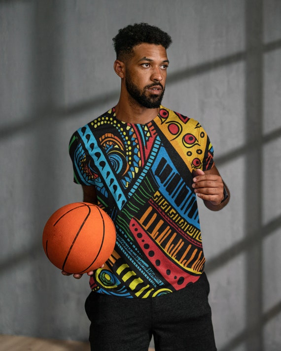 Camiseta unissex com estampa africana, camiseta étnica, camisa