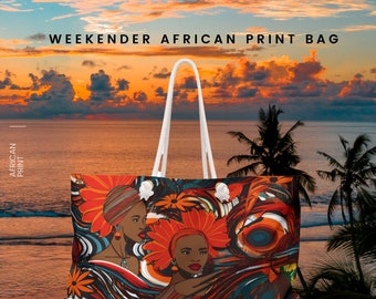 Ankara African Print Weekender Bag: Vibrant & Spacious Travel Tote for Unforgettable Getaways