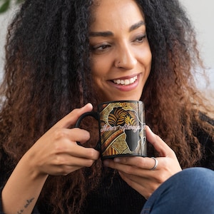 La tazza perfetta, la mappa africana, il regalo per la tazza di caffè e tè per lei, il regalo di San Valentino per lei, il regalo di compleanno per la sorella mamma