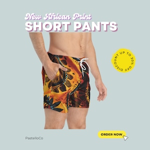 African-Inspired Festival Shorts: Vibrant Print, Pockets Included! Aztec, Fresh Prince, Tribal Patterns, Proudly Made in Africa