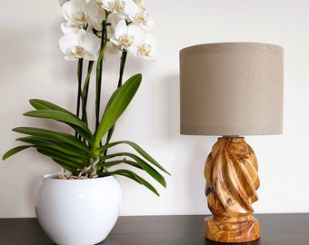 Table light "ARCHEGONO" Olive. Sculpture light.Home decor.Modern Desk Lamp.Table Wooden Lamp.Bedside Wooden Lamp.Solid Wood Light.