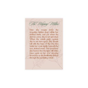 Lots de cartes postales de deuil (enveloppes incluses) poème de condoléances sur le saule pleureur, carte de deuil