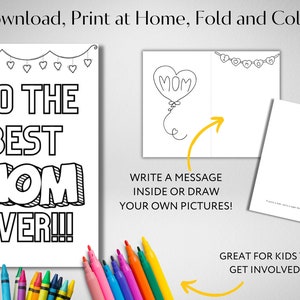 Tarjeta Imprimible Día de la Madre (La Mejor Mamá del Mundo) Imprimir y colorear DIY