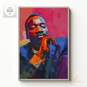 Martin Luther King, Jr Digital Art Print, Black History Month Printable, Civil Rights Movement, Black Art Print, Black Culture Oil Painting