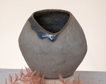 Decorative Sculptural Vase | Ceramic Vase | Wabi Sabi Pottery | Modern Farmhouse Kitchen | Table Centerpiece | Pottery Vase