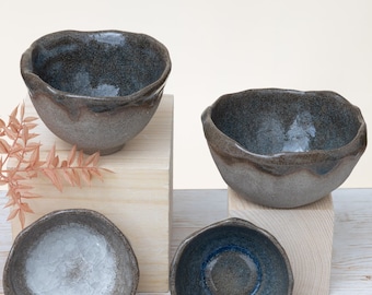 Ceramic Serving Bowls | Set of 2 | Snack Bowls | Wedding Gift | Rustic Farmhouse Kitchen | Modern Pottery Bowl | Charcuterie Bowl