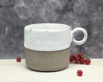 Wabi Sabi Gray Ceramic Mug | Handmade Tea & Coffee Cup | Perfect Gift for Tea Lovers | Unique Housewarming Present | Italian Pottery