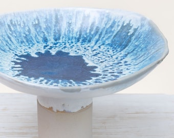 Handmade Ceramic Pedestal Bowl | Unique Decor Piece | Home Decor Bowl | Fruit Display Bowl | Decorative Pedestal | Centerpiece bowl