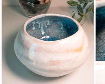 Small Round Flower Vase | Flower Bowl | Ceramic Succulent Vase | Little Indoor Planter | Japnadi Pot | Ikebana Decor | Handmade Pottery