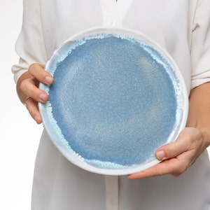 Handgemaakte keramische plaat | Wabi Sabi Schotel | Ambachtelijke plaat | Inwijdingsfeest cadeau | Elegant servies | Uniek decor | Keuken accessoires