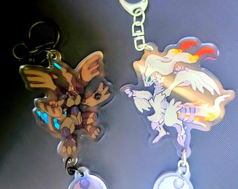 Zekrom and Reshiram Double Sided Connected Charm