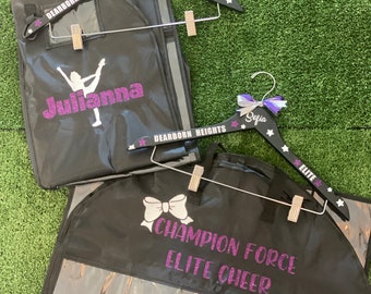 Garment Bag | Cheer Garment Bag with Hanger | Garment Bag and Hanger | Custom Cheer Bag & Hanger | Personalized Bag with Hanger