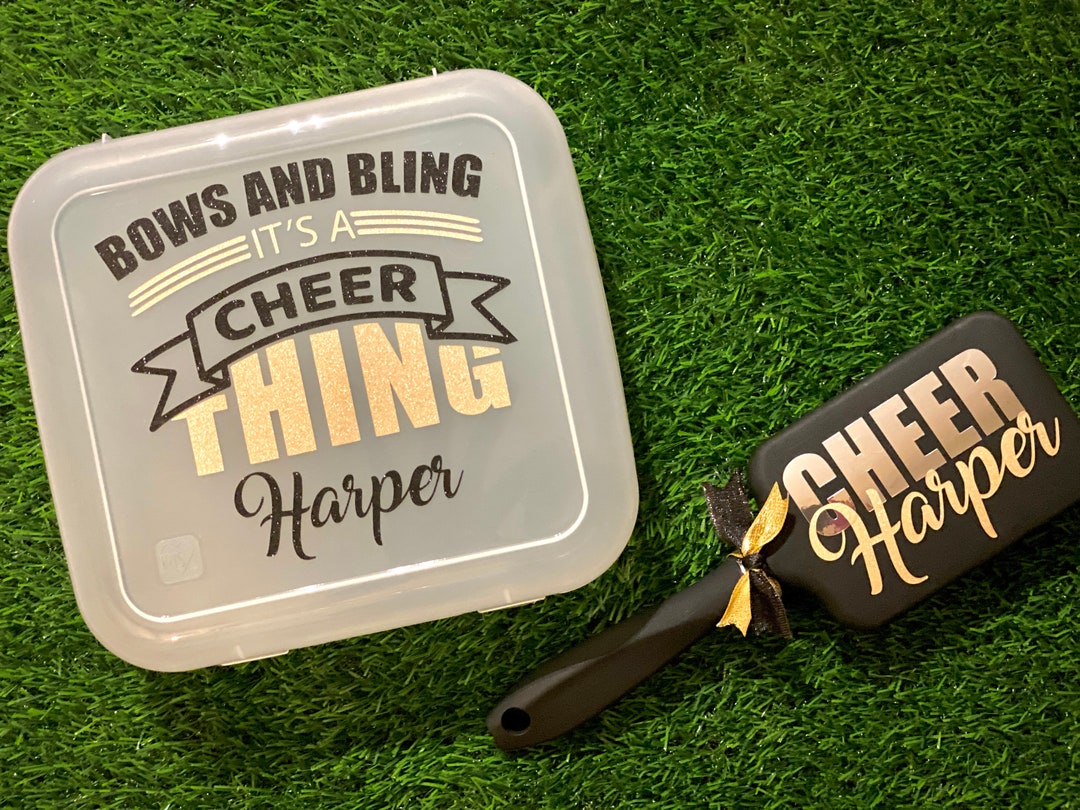 Personalized Cheer Brush & Bow Box | Team Gift - Etsy