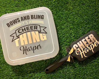 Personalized Cheer Brush & Bow Box | Team Gift