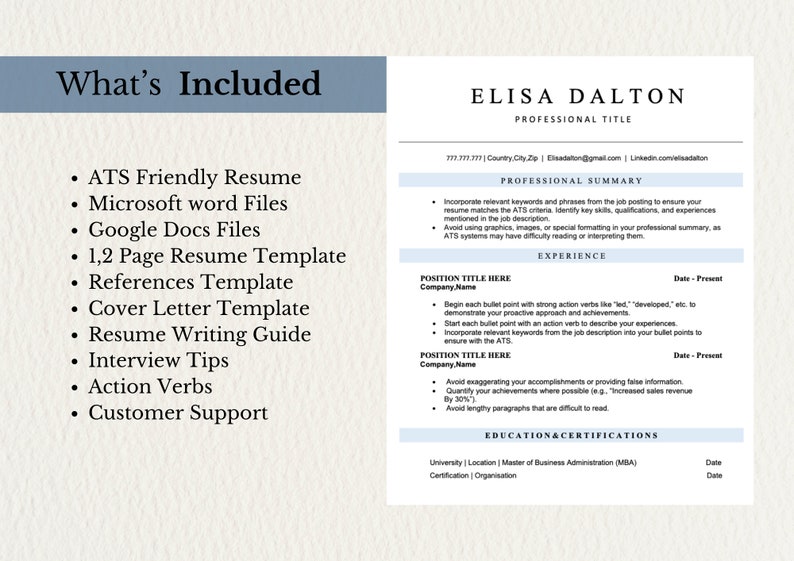 ATS Friendly Resume Template for - Il 794xN.6042167365 2wwy 