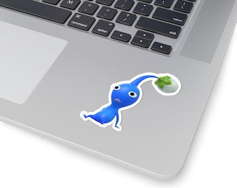 Blue Pikmin Sticker: Glossy Vinyl Decal for Gamers