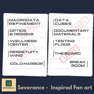 Severance-Inspired Department Signs – Printable Lumon Office Decor Bundle