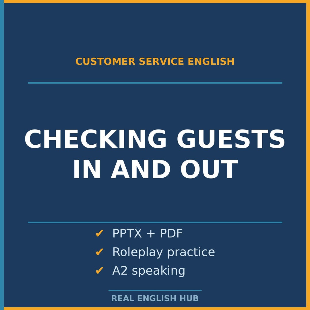 Checking Guests in and Out in English | ESL A2 Speaking Lesson - Etsy