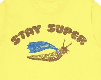 Stay Super Slug Premium T-Shirt, Funny Super Hero, Vintage Graphic Tee