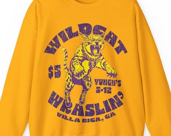 Wildcat Wrestling Fleece Sweatshirt, Custom Mascot