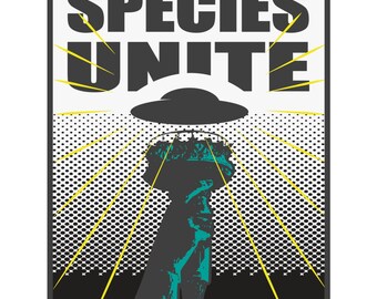 Species Unite Premium Wall Art Print Poster Alien Arrival