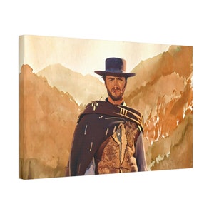 Canvas Wall Art Clint Eastwood Art Cowboy Home Decor The Good The Bad The Ugly Wall Art Hollywood Star Movie Star Art Decor