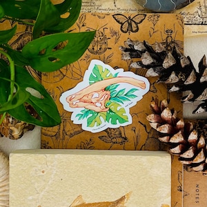 Parasaurolophus skull sticker – botanical dinosaur, paleontology, fossil, gifts for dinosaur lover, dinosaur bones
