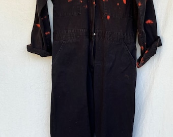 Vtg 40s 50s Hercules Nation-alls Green Herringbone Denim Workwear